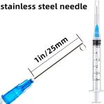 100 Pack 3ml 23Ga Plastic Syringes for Labs