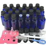 Blue Glass Droppers for Essential Oils - 24 Pack