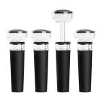 4-Pack Vacuum Wine Stoppers with Silicone Caps