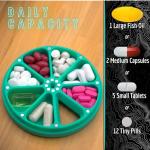 Compact Weekly Pill Case Organizer - Stealthy Black