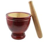 Wooden Mortar and Pestle Set for Grinding Herbs