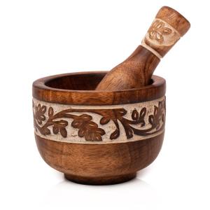 Wooden Mortar and Pestle Set for Spices