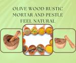 Olivanera Olive Wood Mortar and Pestle Set