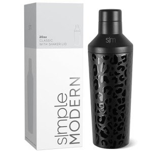 Stainless Steel Cocktail Shaker Set - 20oz Black Leopard