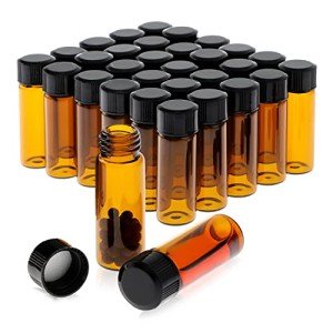 100 Pack 4ml Amber Glass Vials with Caps