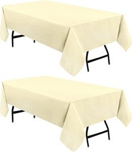 Ivory Rectangle Tablecloths - 2 Pack, 60x126 Inches