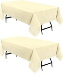 Ivory Rectangle Tablecloths - 2 Pack, 60x126 Inches