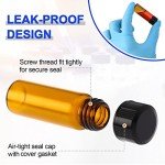 100 Pack 4ml Amber Glass Vials with Caps