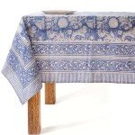 VISTALOOM Cotton Block Print Table Cloth 54x108 Inch