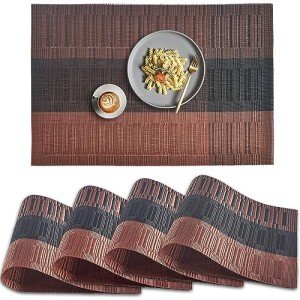 Non-Slip Heat Resistant PVC Placemats Set of 4