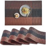 Non-Slip Heat Resistant PVC Placemats Set of 4