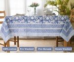 VISTALOOM Cotton Block Print Table Cloth 54x108 Inch