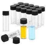 100PCS 4ML Clear Glass Vials with Caps