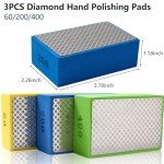 3PCS Diamond Hand Polishing Pads - 60/200/400 Grit