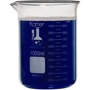 1000ml Low Form Beaker, Borosilicate Glass, Graduated