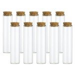 60ml Glass Test Tubes with Cork Stoppers - 10pcs