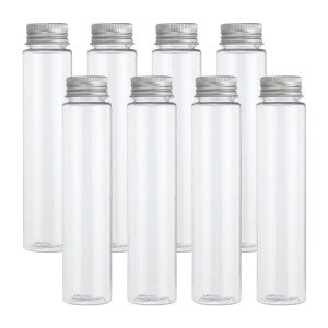 PATIKIL 110ml Clear Plastic Test Tubes with Caps