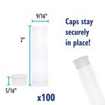 Beadsmith Clear Plastic Storage Tubes - 100 Pack
