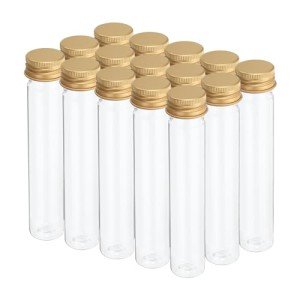 65ml Plastic Test Tubes with Screw Caps - 15 Pack