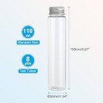 PATIKIL 110ml Clear Plastic Test Tubes with Caps