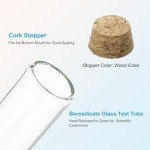 60ml Glass Test Tubes with Cork Stoppers - 10pcs