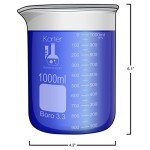1000ml Low Form Beaker, Borosilicate Glass, Graduated