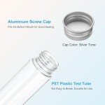 PATIKIL 110ml Clear Plastic Test Tubes with Caps
