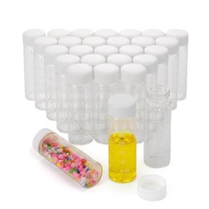 28-Pack 30ml Glass Vials with Lids and Scale
