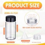 Ziliny 110 Pack of 20 ml Clear Glass Vials