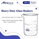 Maccx 500ml Glass Beaker Set of 6