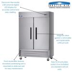 Arctic Air 54" Two-Door Commercial Freezer