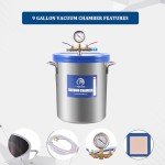9 Gallon Vacuum Chamber with Glass Lid & Seals