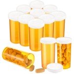 Dimeho 9-Pack Clear Plastic Pill Bottles