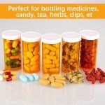 Dimeho 9-Pack Clear Plastic Pill Bottles