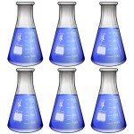250ml Narrow Mouth Erlenmeyer Flask, 3.3 Borosilicate Glass, Karter Scientific 213G33 (Pack of 6)