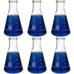 250ml Narrow Mouth Erlenmeyer Flask, 3.3 Borosilicate Glass, Karter Scientific 213G33 (Pack of 6)