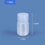 UMETASS 1 oz Wide Mouth Lab Reagent Bottle, Laboratory Grade Chemical Container, Sealed Leak-proof Clear PP Bottle, Pill Bottle, Water Sample Bottle(5 Pcs)