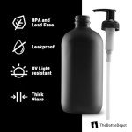 6 Pack 16 oz Black Frosted Glass Bottles