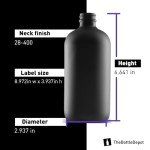 6 Pack 16 oz Black Frosted Glass Bottles