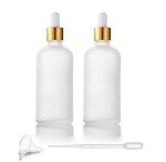 Set of 2 Frosted Glass Dropper Bottles