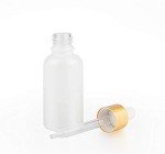 Set of 2 Frosted Glass Dropper Bottles