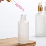 Set of 2 Frosted Glass Dropper Bottles