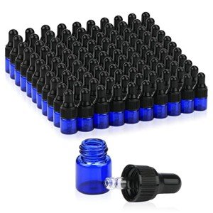 Cobalt Blue Glass Droppers for Essential Oils - 100 Pack