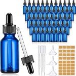 Lallisa 100 Pack Blue Glass Dropper Bottles 30ml