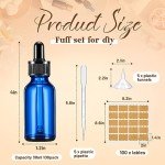 Lallisa 100 Pack Blue Glass Dropper Bottles 30ml