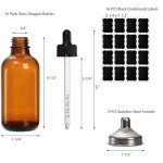 16 Pack Amber Glass Dropper Bottles with Funnels
