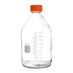 2000 ml Graduated Round Glass Storage Bottle with Cap