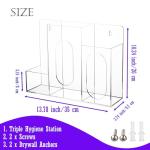 Triple Hygiene Dispenser Station with Acrylic Holder