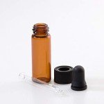 Amber Glass Dropper Bottles, 1 Dram, 15 Pack
