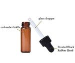 Amber Glass Dropper Bottles, 1 Dram, 15 Pack